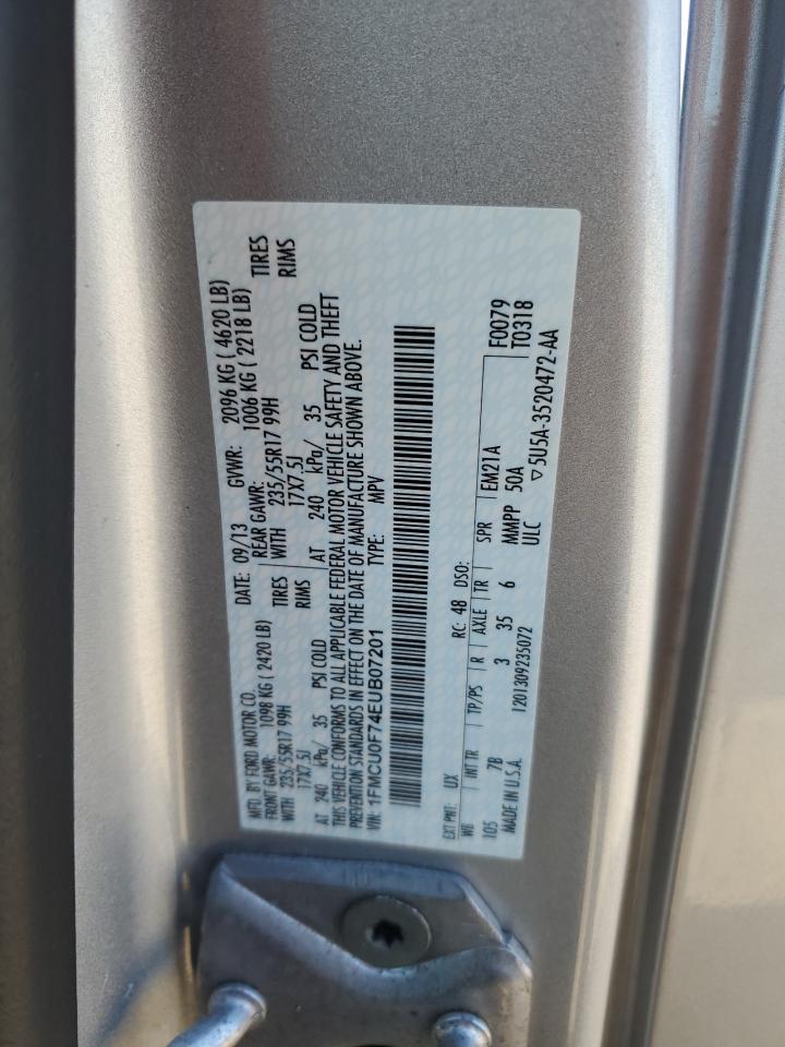 2014 Ford Escape S VIN: 1FMCU0F74EUB07201 Lot: 80752055