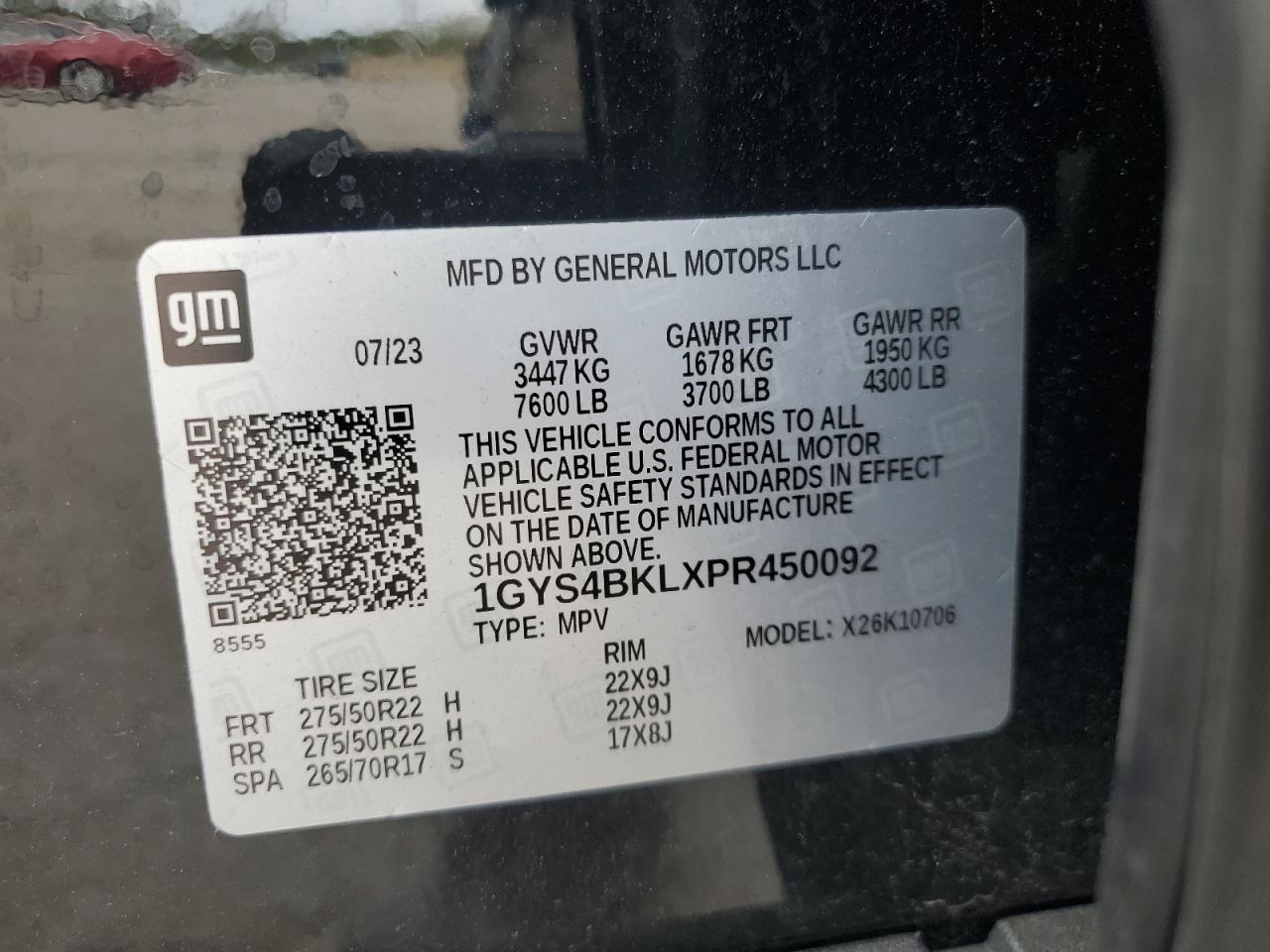 2023 Cadillac Escalade Premium Luxury VIN: 1GYS4BKLXPR450092 Lot: 71831265