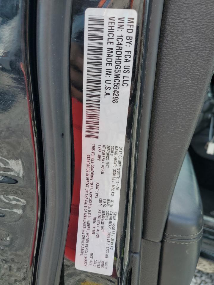 2021 Dodge Durango Gt VIN: 1C4RDHDG5MC554298 Lot: 84362325