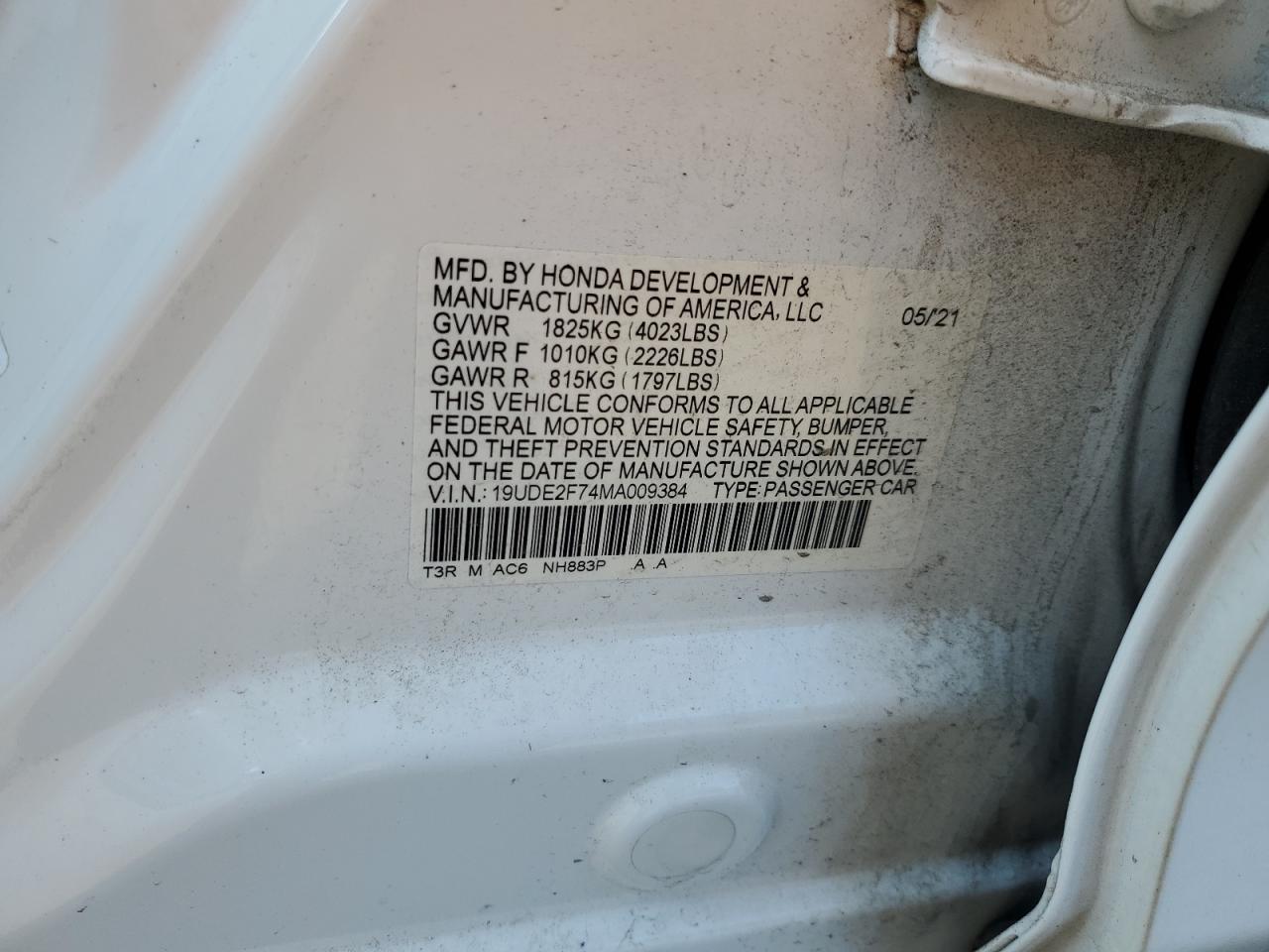 2021 Acura Ilx Premium VIN: 19UDE2F74MA009384 Lot: 71150145
