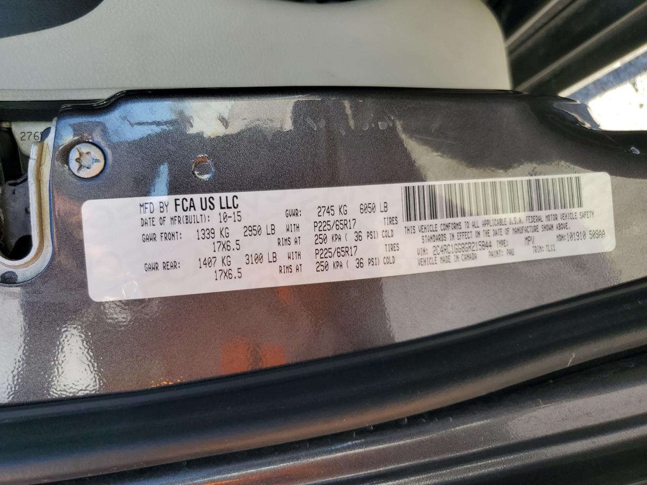 2016 Chrysler Town & Country Limited Platinum VIN: 2C4RC1GG8GR215844 Lot: 84833435