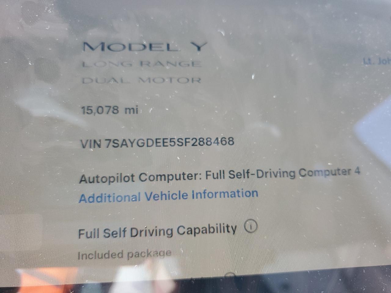 2025 Tesla Model Y VIN: 7SAYGDEE5SF288468 Lot: 80019675