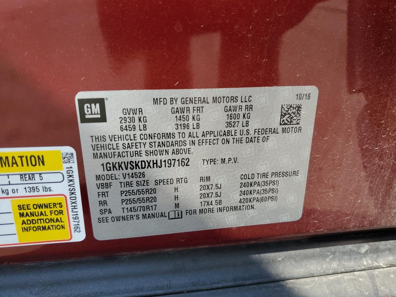 2017 GMC Acadia Limited Slt-2 VIN: 1GKKVSKDXHJ197162 Lot: 81215195