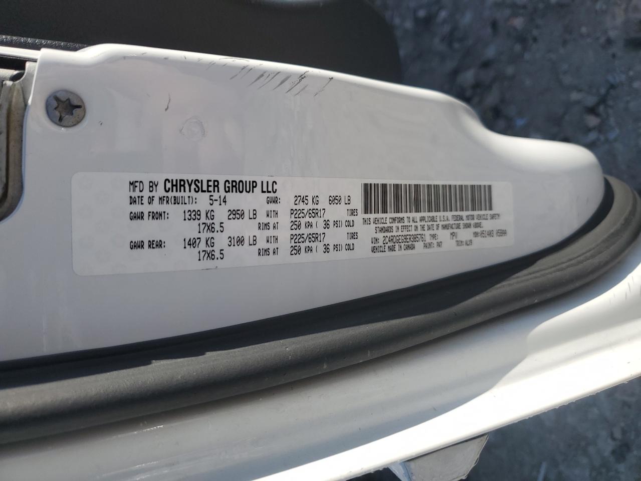 2014 Dodge Grand Caravan R/T VIN: 2C4RDGEG9ER385761 Lot: 84616055