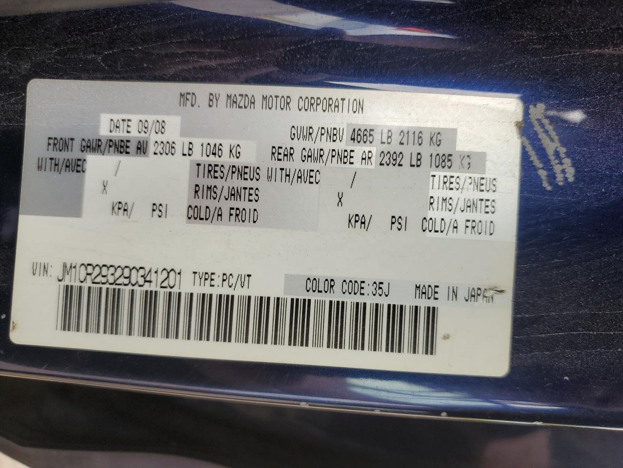 2009 Mazda 5 VIN: JM1CR293290341201 Lot: 84411675