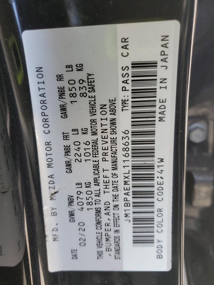 2020 Mazda 3 Premium VIN: JM1BPAEMXL1168636 Lot: 81286195