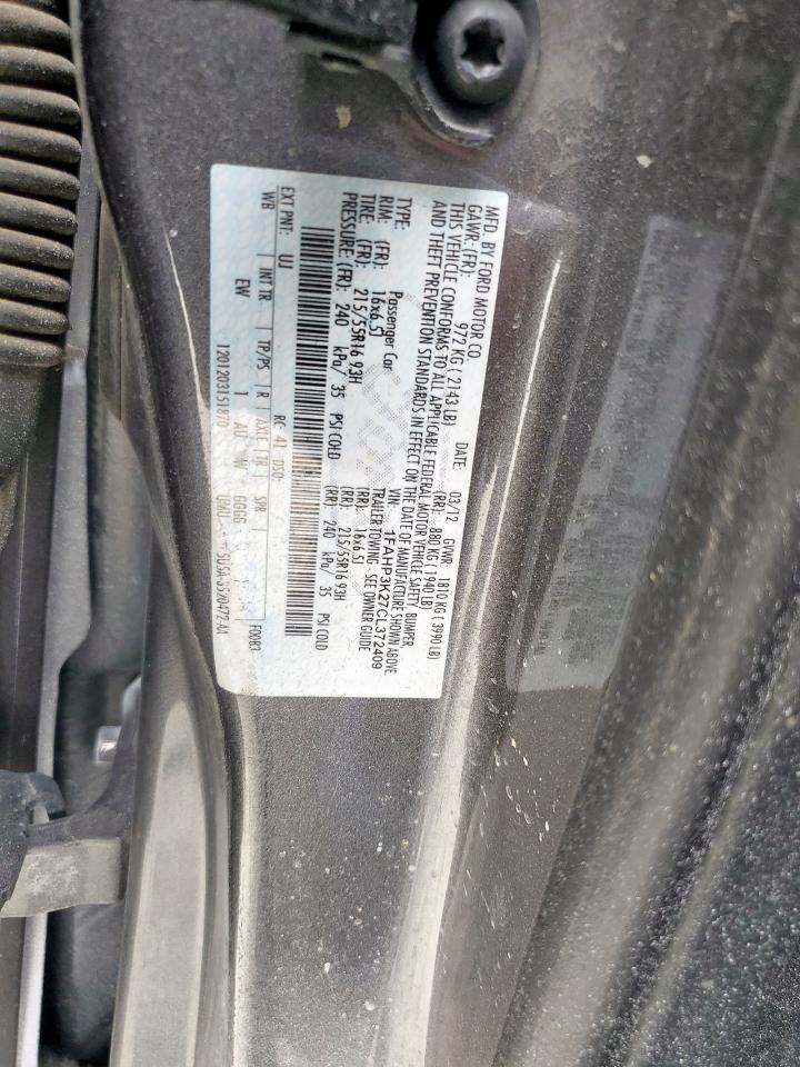 2012 Ford Focus Se VIN: 1FAHP3K27CL372409 Lot: 81443495