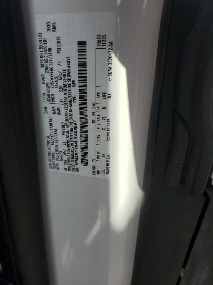 2020 Ford Transit T-150 VIN: 1FMZK1Y84LKA08897 Lot: 80263095