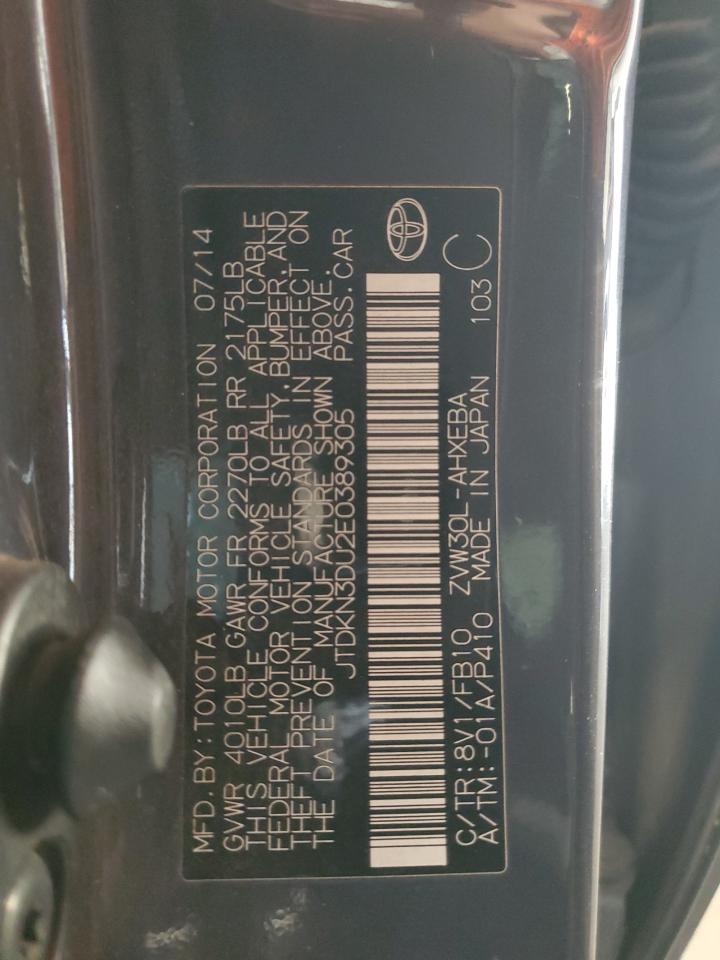 2014 Toyota Prius VIN: JTDKN3DU2E0389305 Lot: 80587575