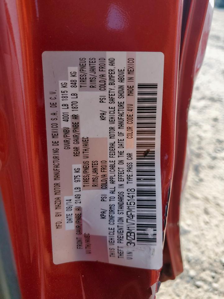 2015 Mazda 3 Touring VIN: 3MZBM1V74FM151418 Lot: 80814135