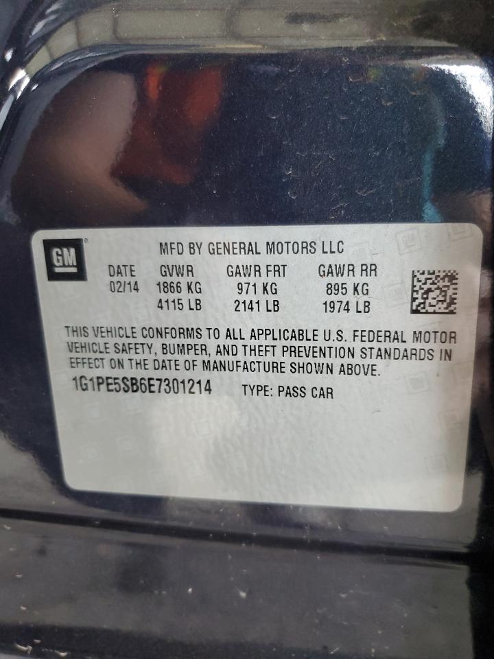 2014 Chevrolet Cruze Lt VIN: 1G1PE5SB6E7301214 Lot: 81777785