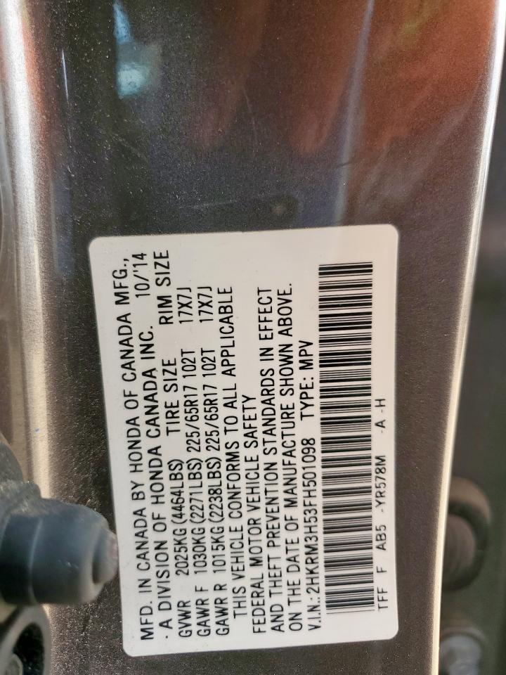 2015 Honda Cr-V Ex VIN: 2HKRM3H53FH501098 Lot: 84421815