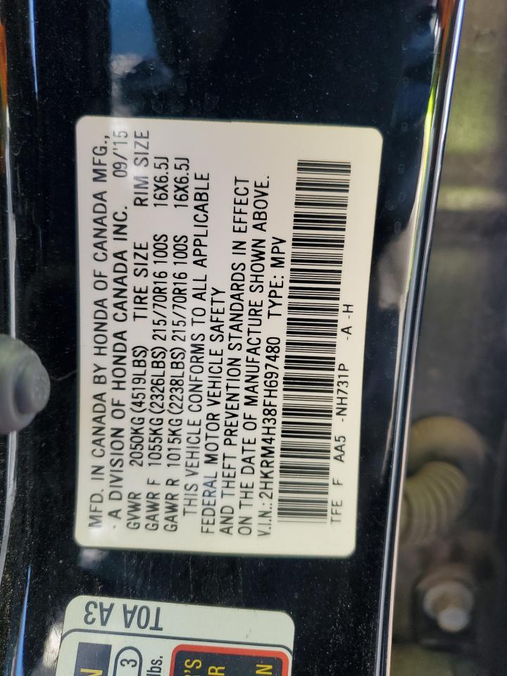 2015 Honda Cr-V Lx VIN: 2HKRM4H38FH697480 Lot: 80685065