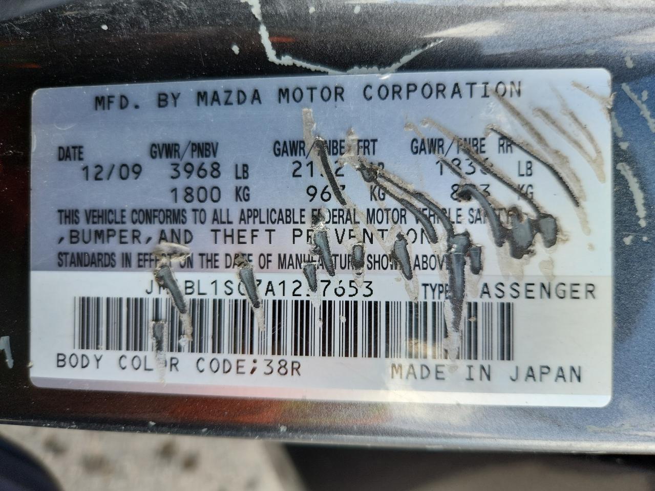 2010 Mazda 3 I VIN: JM1BL1SG7A1257653 Lot: 80512115