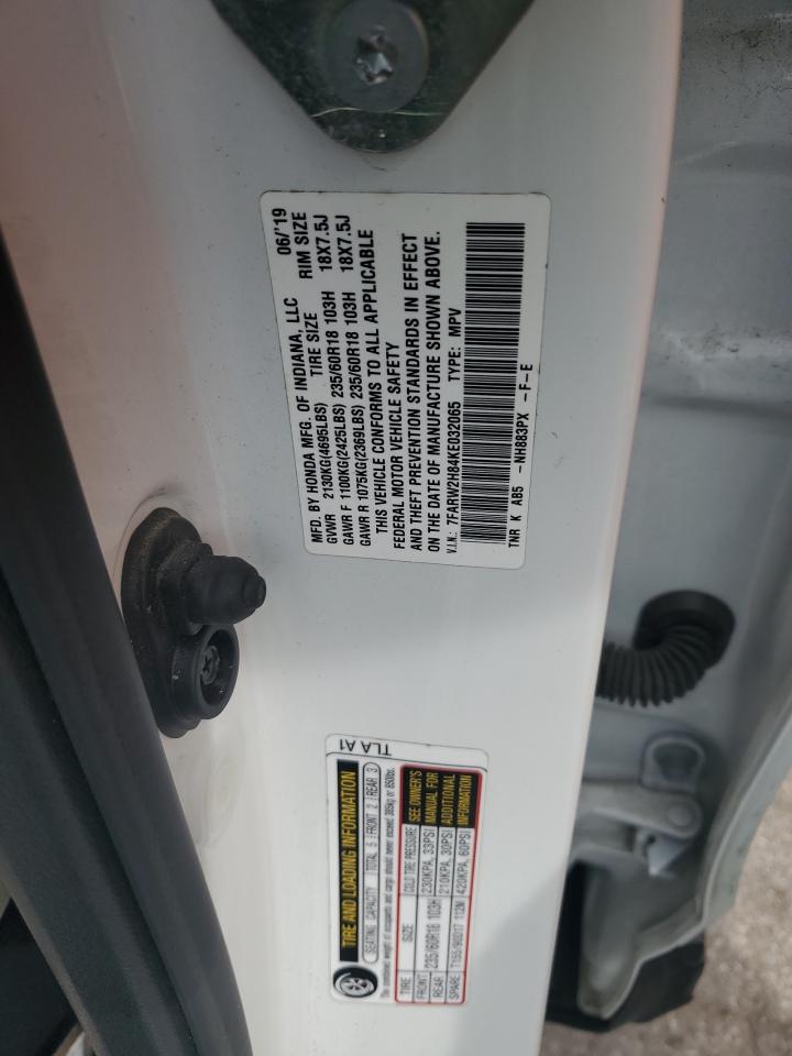 2019 Honda Cr-V Exl VIN: 7FARW2H84KE032065 Lot: 81578735