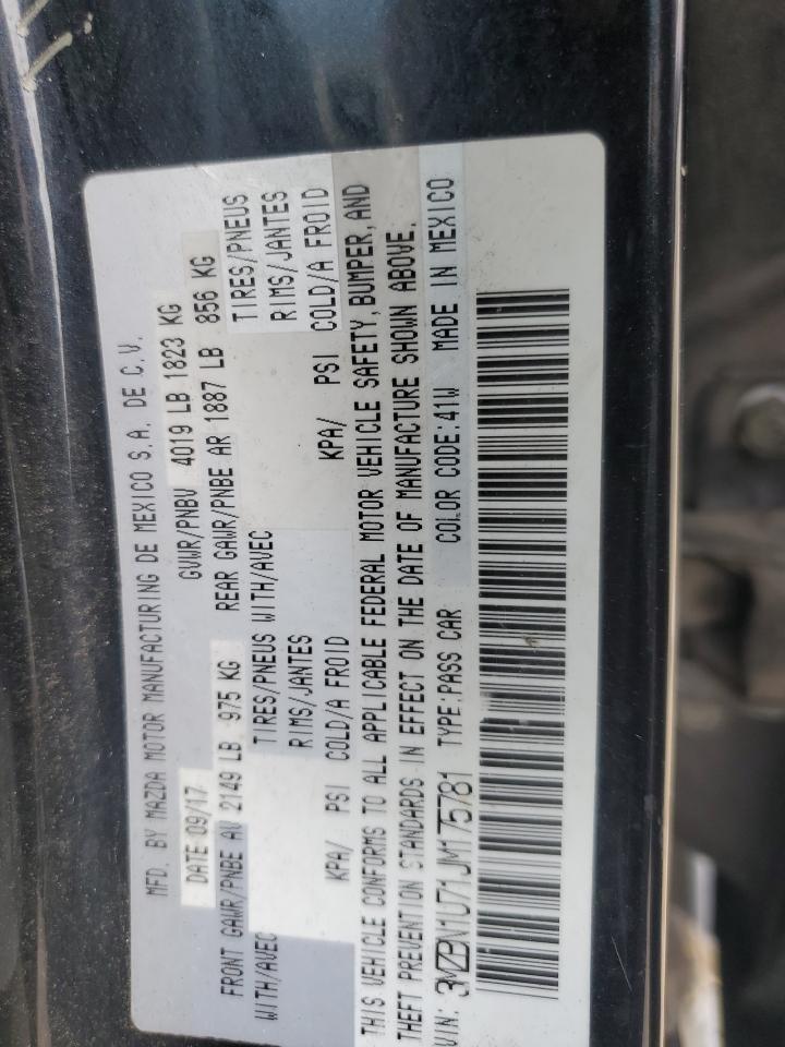 2018 Mazda 3 Sport VIN: 3MZBN1U71JM175781 Lot: 82102025