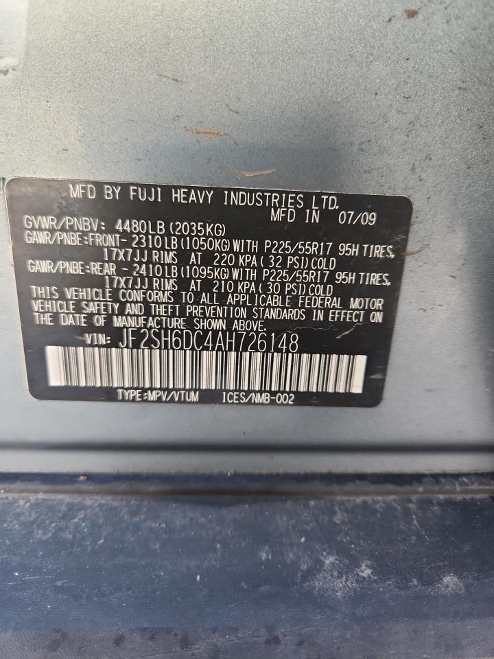 2010 Subaru Forester 2.5X Limited VIN: JF2SH6DC4AH726148 Lot: 84026765