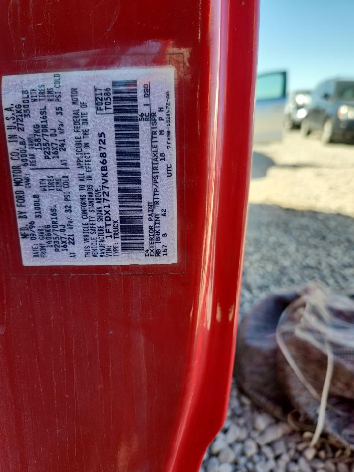 1998 Ford F150 VIN: 1FTDX1727VKB68725 Lot: 83818265