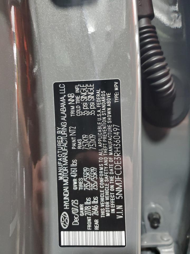 2024 Hyundai Tucson Sel VIN: 5NMJFCDE3RH360497 Lot: 84057405