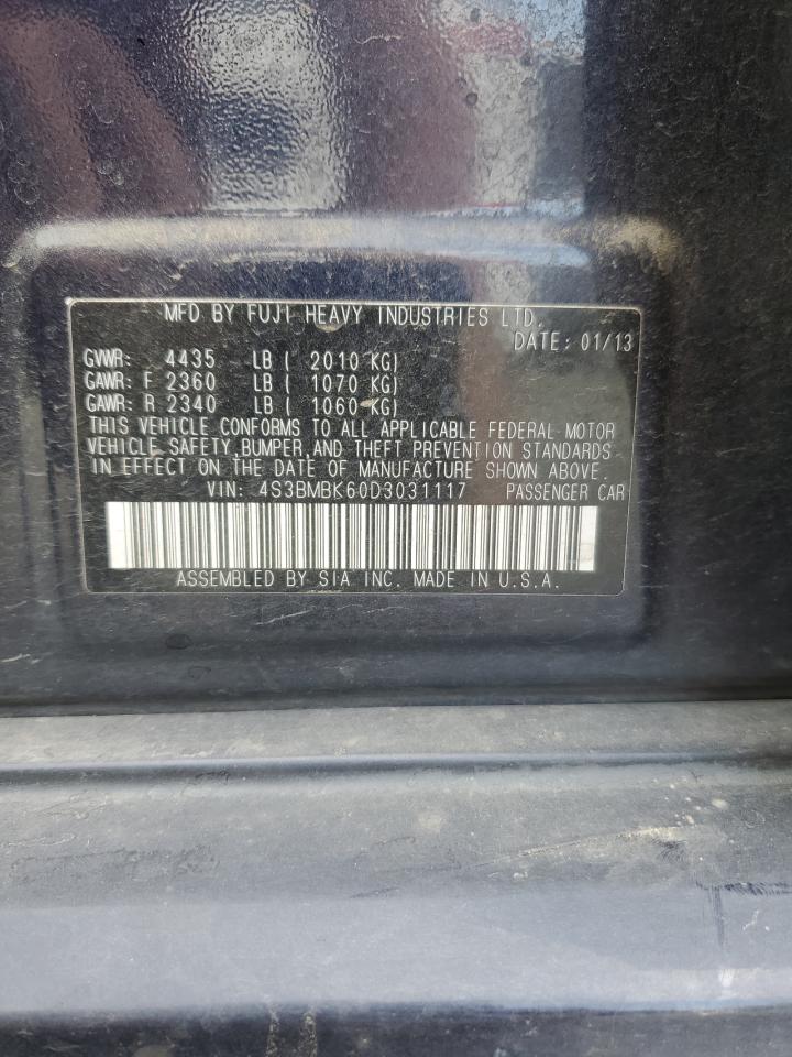 2013 Subaru Legacy 2.5I Limited VIN: 4S3BMBK60D3031117 Lot: 71308705