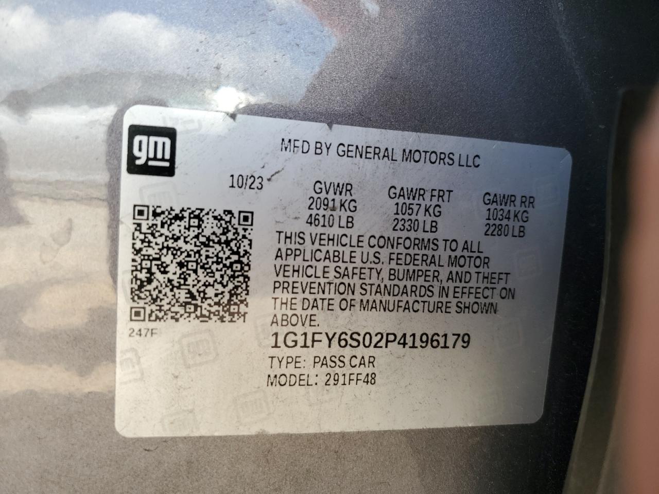 2023 Chevrolet Bolt Euv Lt VIN: 1G1FY6S02P4196179 Lot: 81709325