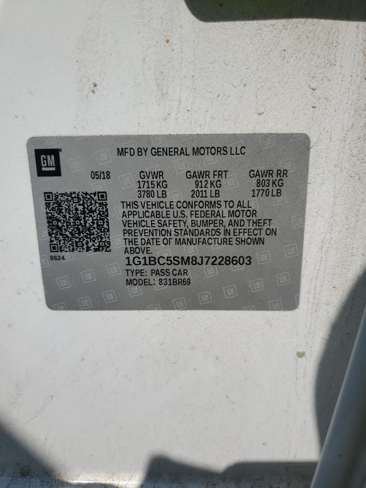 2018 Chevrolet Cruze Ls VIN: 1G1BC5SM8J7228603 Lot: 80388155