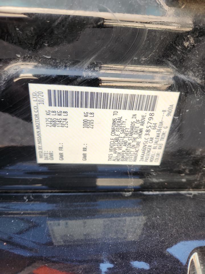 2020 Nissan Maxima Sl VIN: 1N4AA6DV5LC385798 Lot: 84058425