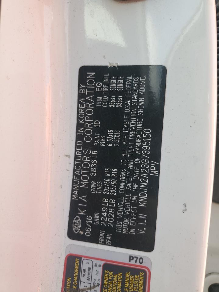 2016 Kia Soul VIN: KNDJN2A23G7395150 Lot: 71792105