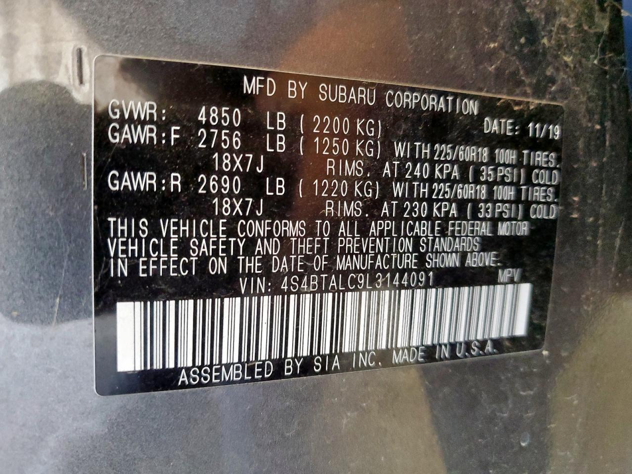 2020 Subaru Outback Limited VIN: 4S4BTALC9L3144091 Lot: 80740315