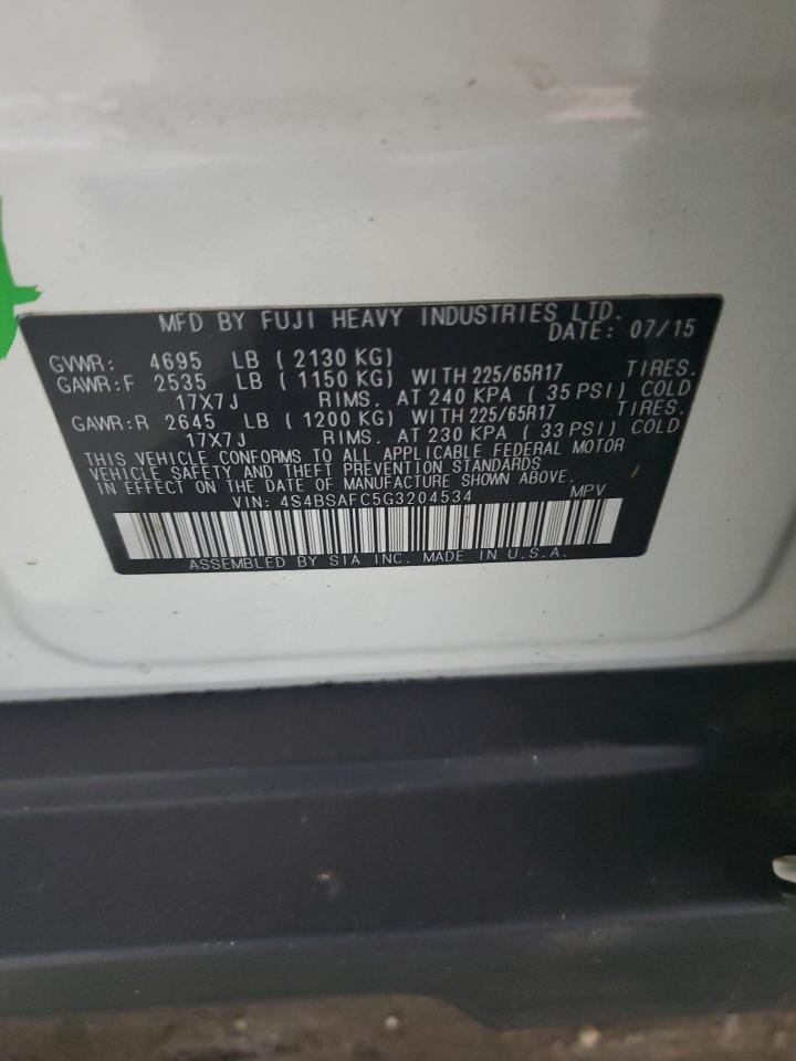 2016 Subaru Outback 2.5I Premium VIN: 4S4BSAFC5G3204534 Lot: 80288405