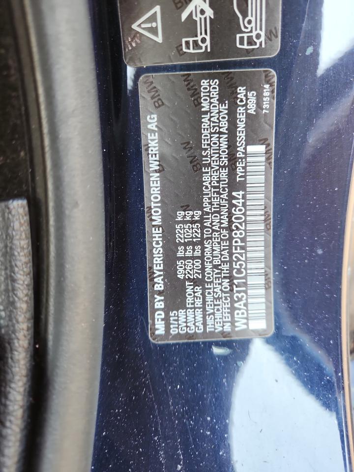 2015 BMW 428 Xi Sulev VIN: WBA3T1C52FP820644 Lot: 80874765