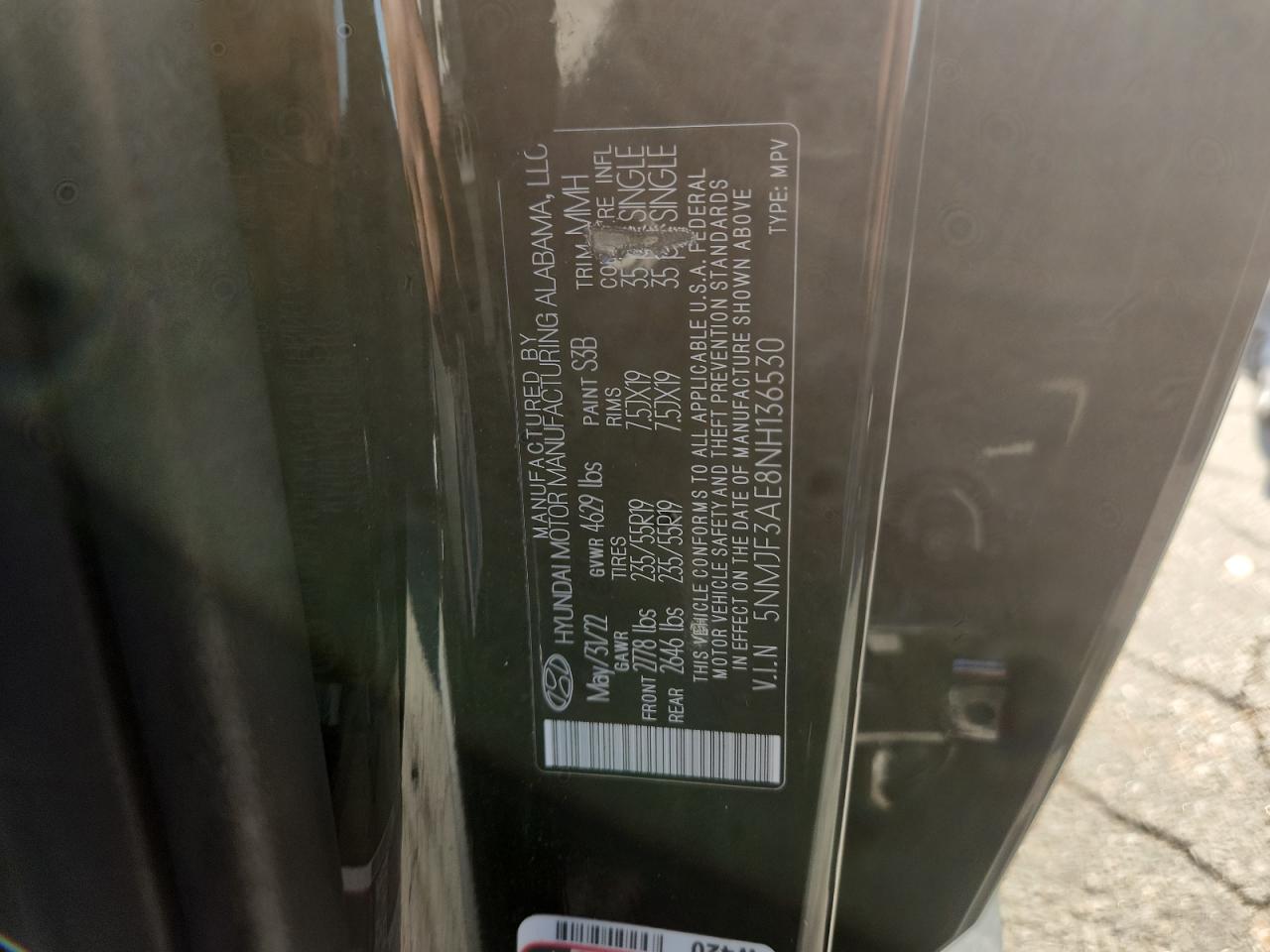 2022 Hyundai Tucson Sel VIN: 5NMJF3AE8NH136530 Lot: 80261625