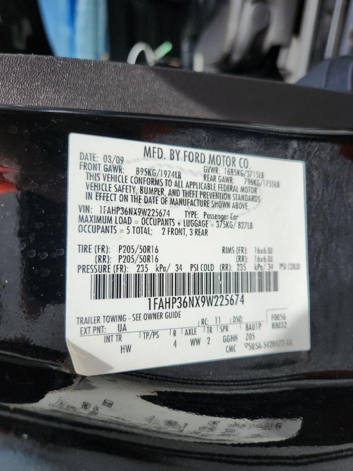 2009 Ford Focus Ses VIN: 1FAHP36NX9W225674 Lot: 81611595