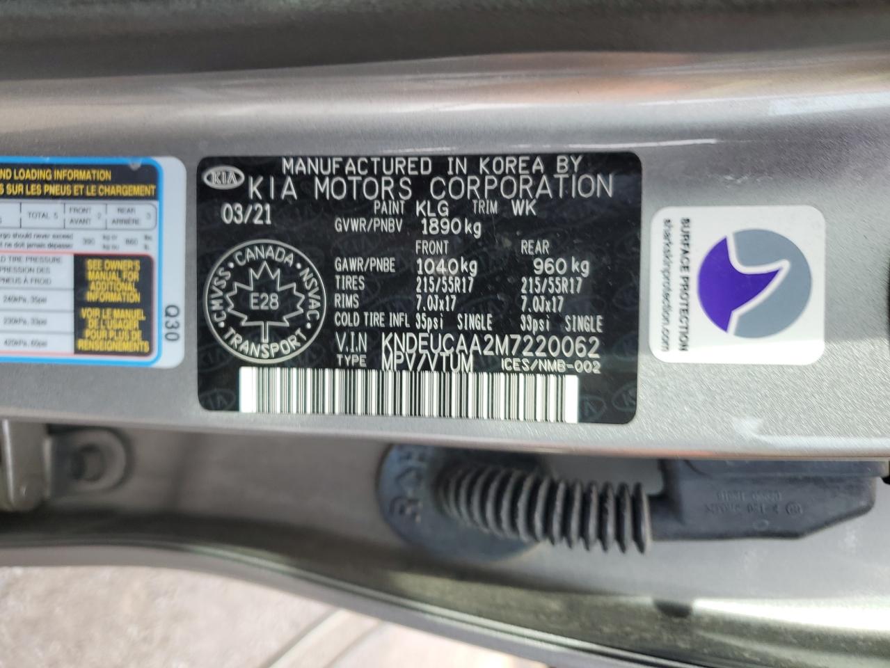 2021 Kia Seltos S VIN: KNDEUCAA2M7220062 Lot: 68937755