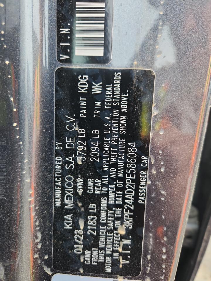 2023 Kia Forte Lx VIN: 3KPF24AD2PE586084 Lot: 71549825