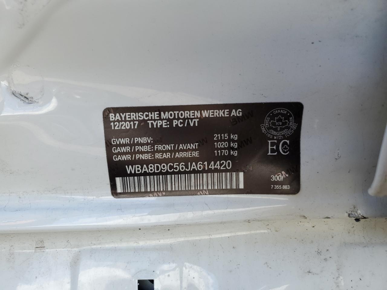 2018 BMW 330 Xi VIN: WBA8D9C56JA614420 Lot: 82139265