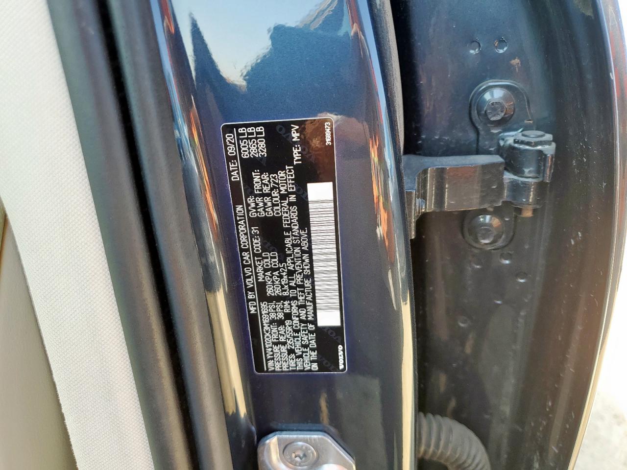 2021 Volvo Xc90 T5 Momentum VIN: YV4102CK3M1691695 Lot: 84833295