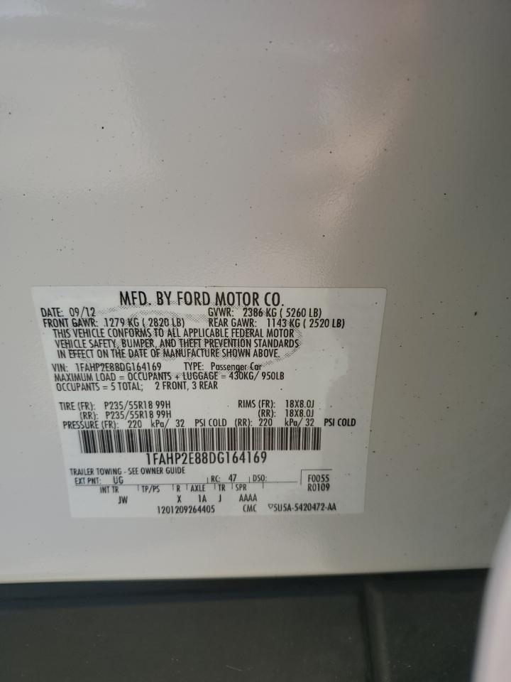 2013 Ford Taurus Sel VIN: 1FAHP2E88DG164169 Lot: 86994625