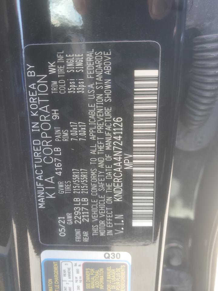 2022 Kia Seltos Ex VIN: KNDERCAA4N7241126 Lot: 71734555