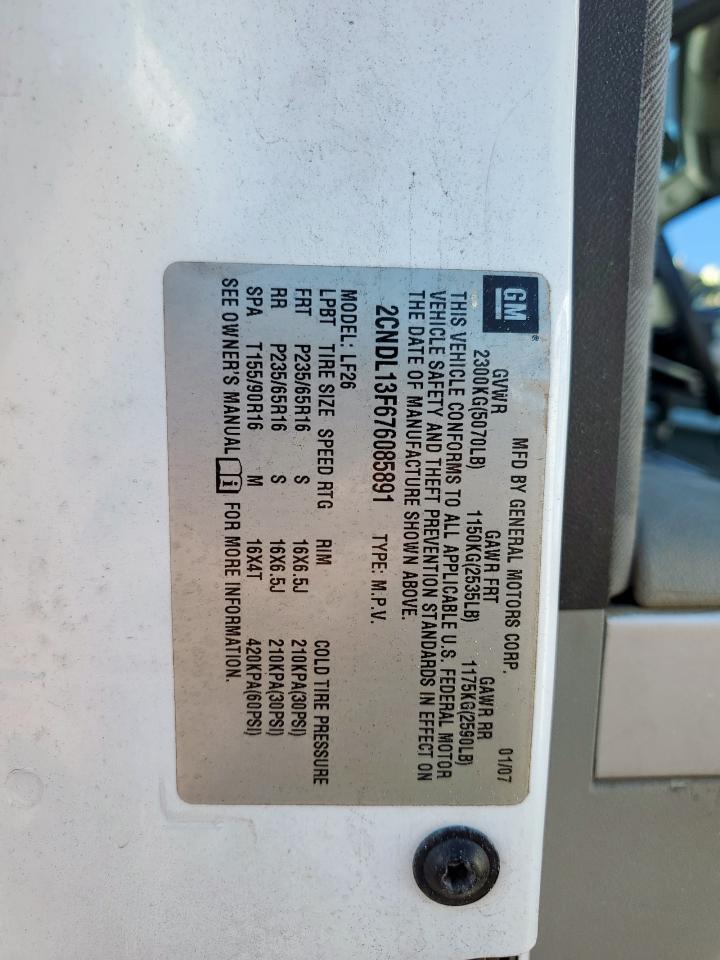 2007 Chevrolet Equinox Ls VIN: 2CNDL13F676085891 Lot: 81793415