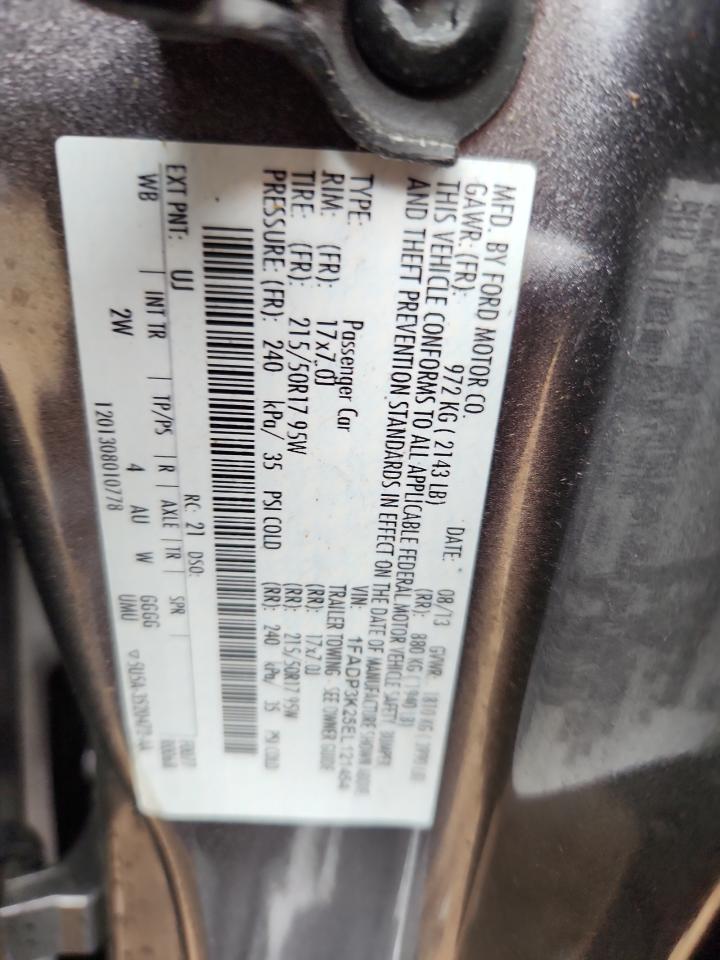 2014 Ford Focus Se VIN: 1FADP3K25EL121454 Lot: 80882945