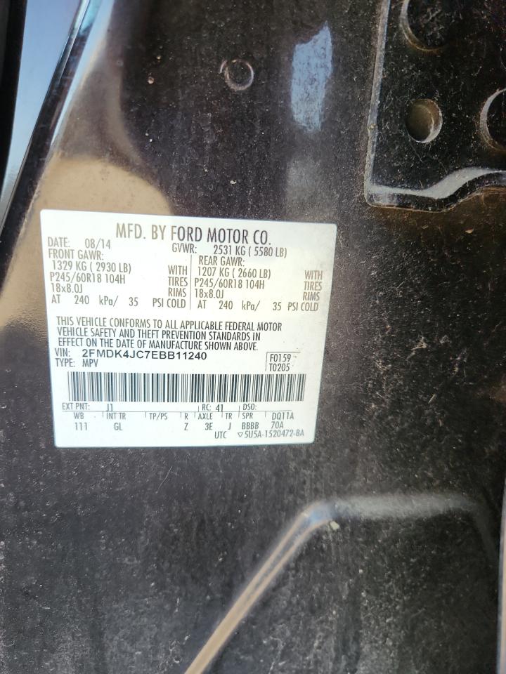 2014 Ford Edge Sel VIN: 2FMDK4JC7EBB11240 Lot: 71061025