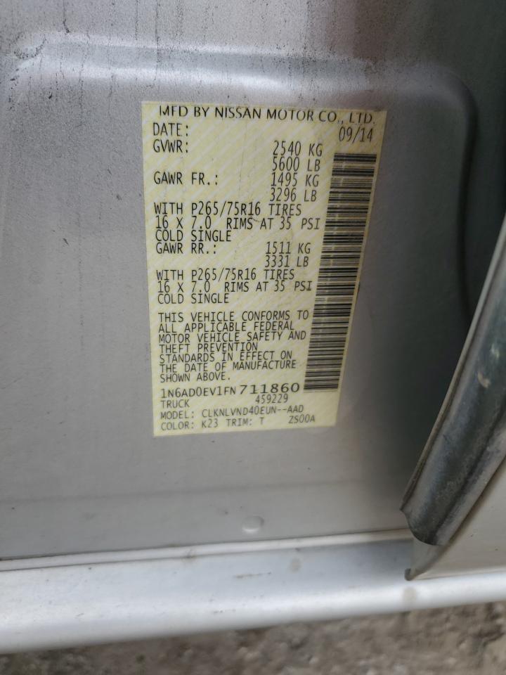 2015 Nissan Frontier S VIN: 1N6AD0EV1FN711860 Lot: 84383065