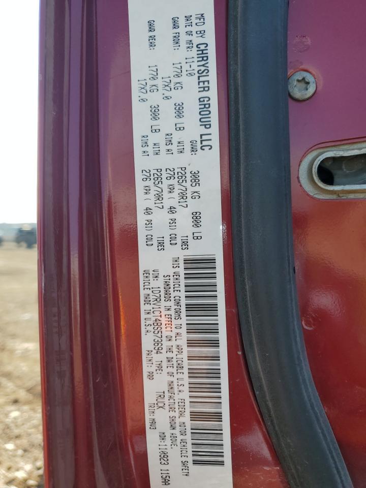 2011 Dodge Ram 1500 VIN: 1D7RV1CT4BS573694 Lot: 80993715