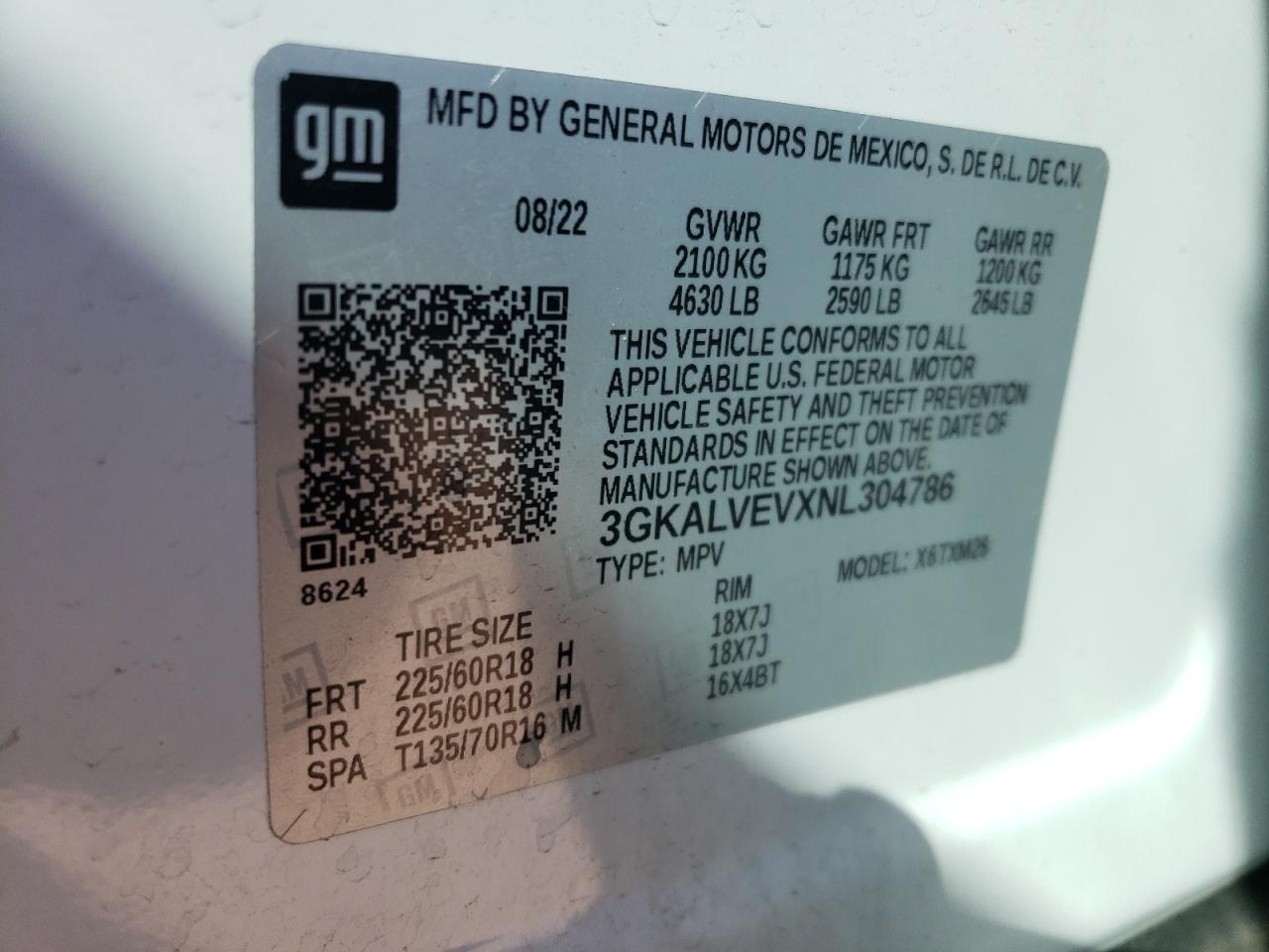 2022 GMC Terrain Slt VIN: 3GKALVEVXNL304786 Lot: 81841255