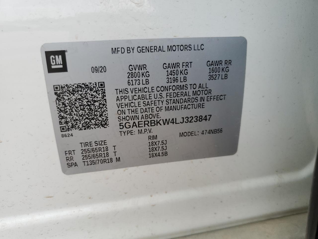 2020 Buick Enclave Essence VIN: 5GAERBKW4LJ323847 Lot: 80171115