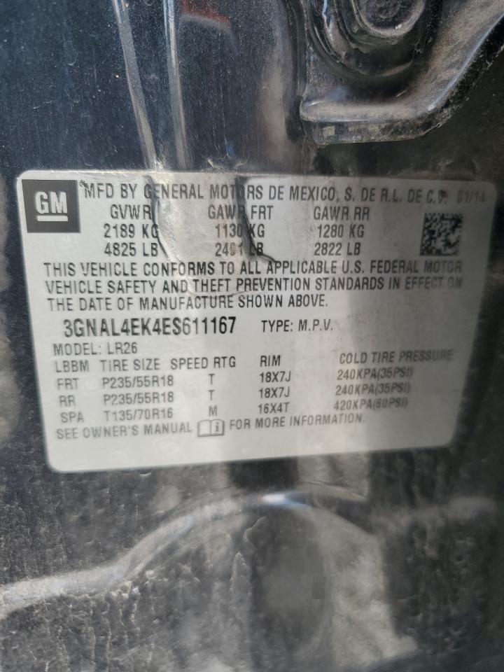 2014 Chevrolet Captiva Ltz VIN: 3GNAL4EK4ES611167 Lot: 71298265