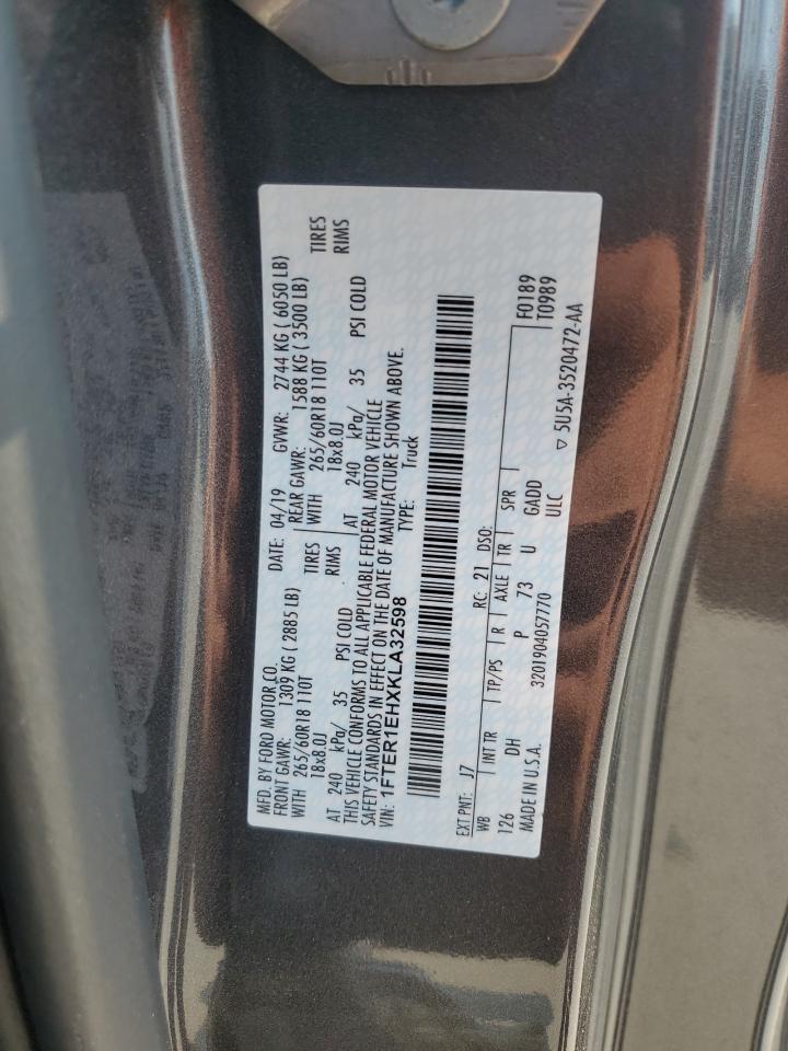 2019 Ford Ranger Xl VIN: 1FTER1EHXKLA32598 Lot: 80720995