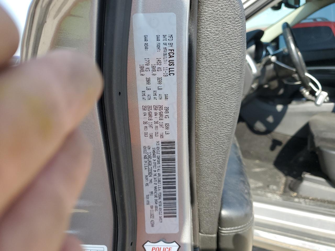 2020 Dodge Durango Sxt VIN: 1C4RDJAG0LC223624 Lot: 80067545