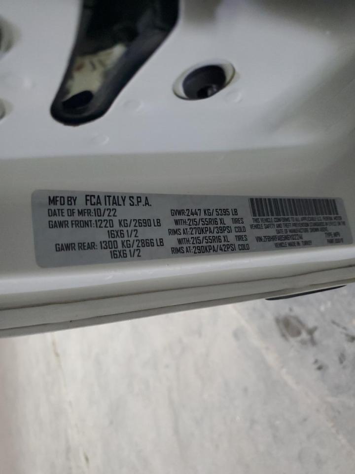 2022 Ram Promaster City Delivery Van VIN: ZFBHRFAB5N6Y02241 Lot: 80803065